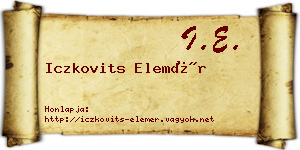 Iczkovits Elemér névjegykártya