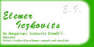 elemer iczkovits business card